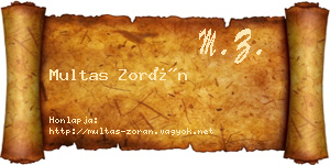 Multas Zorán névjegykártya